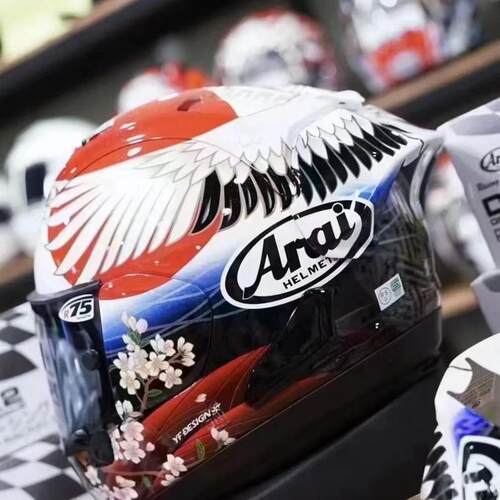RY骑备部品适用于Arai RX7X彩绘国产大尾翼大眼蓝刀GP4高桥巧仙鹤
