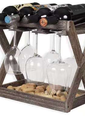 木质红酒架家用木质摆件创意挂墙葡萄酒展示架红酒架装饰架定制