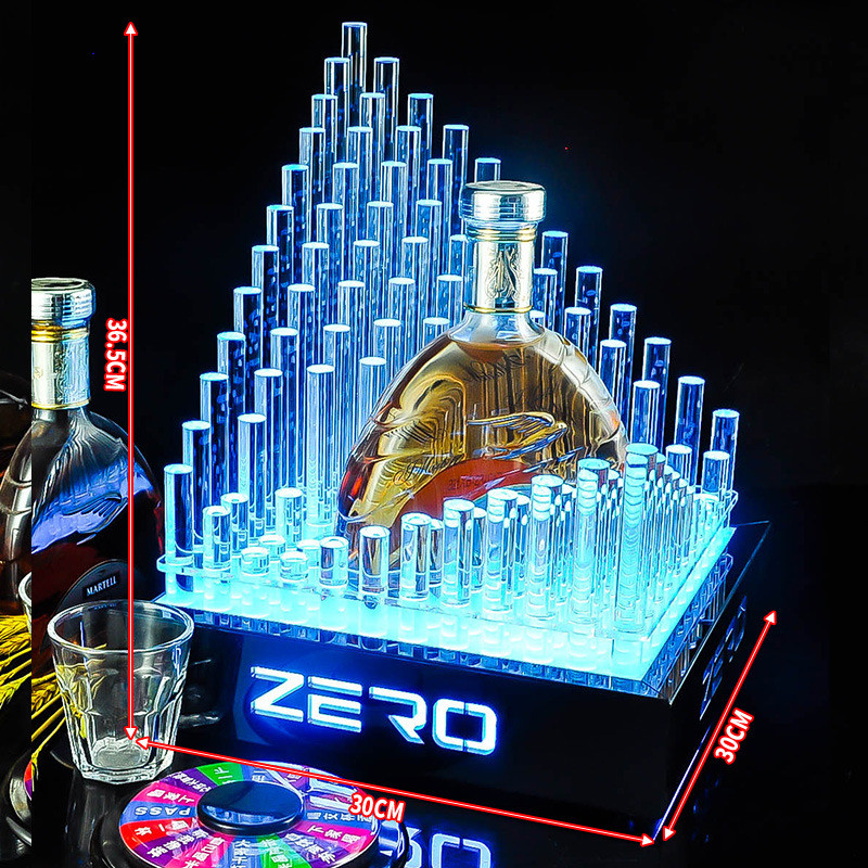 酒吧发光洋酒座托创意亚克力led出酒展示架ktv红酒香槟酒酒架用品