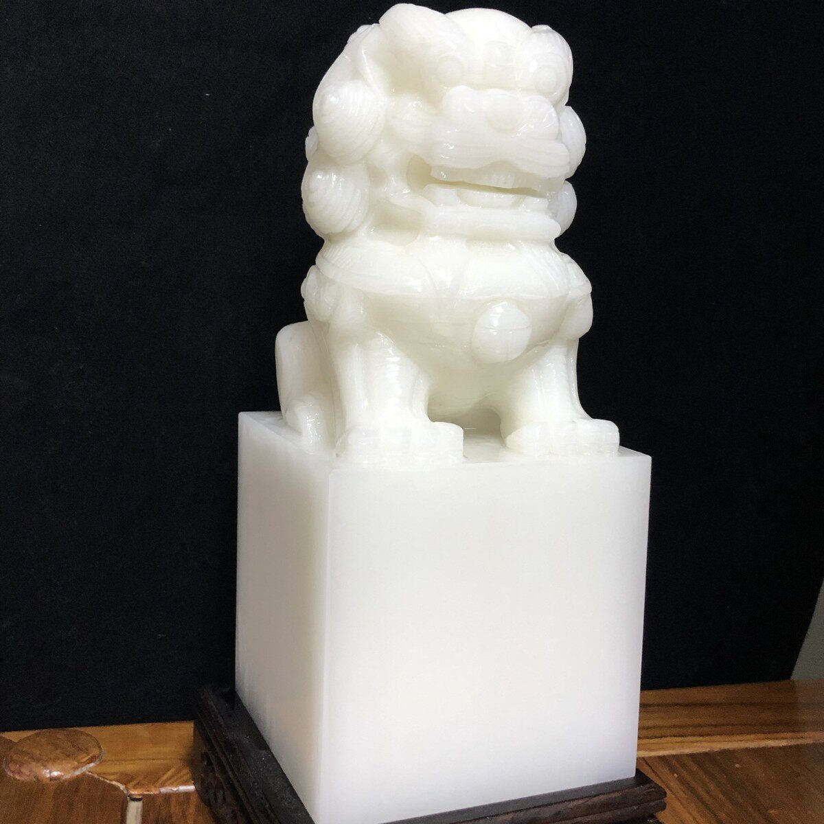 热销章阿富汗玉印真玉狮子摆件阿富汗白玉印章家居装饰品个人玉印