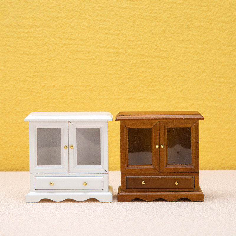 1:12微缩食玩dollhouse欧式家具微缩模型柜子橱柜OB11双开门书柜