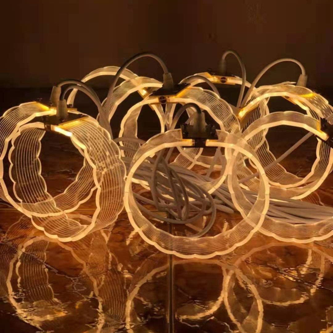 升级高亮婚庆吊灯拉丝亚克力烤弯10头发光婚礼堂舞台吊灯吊顶串灯