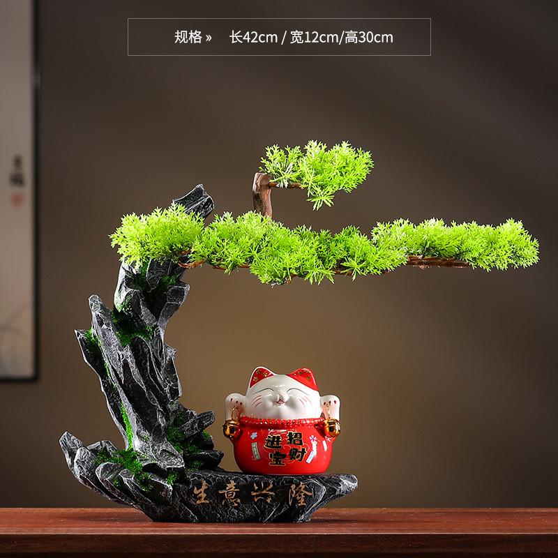 桌面摆件禅意新中式电视柜办公室茶几家居装饰创意工艺品开业礼品
