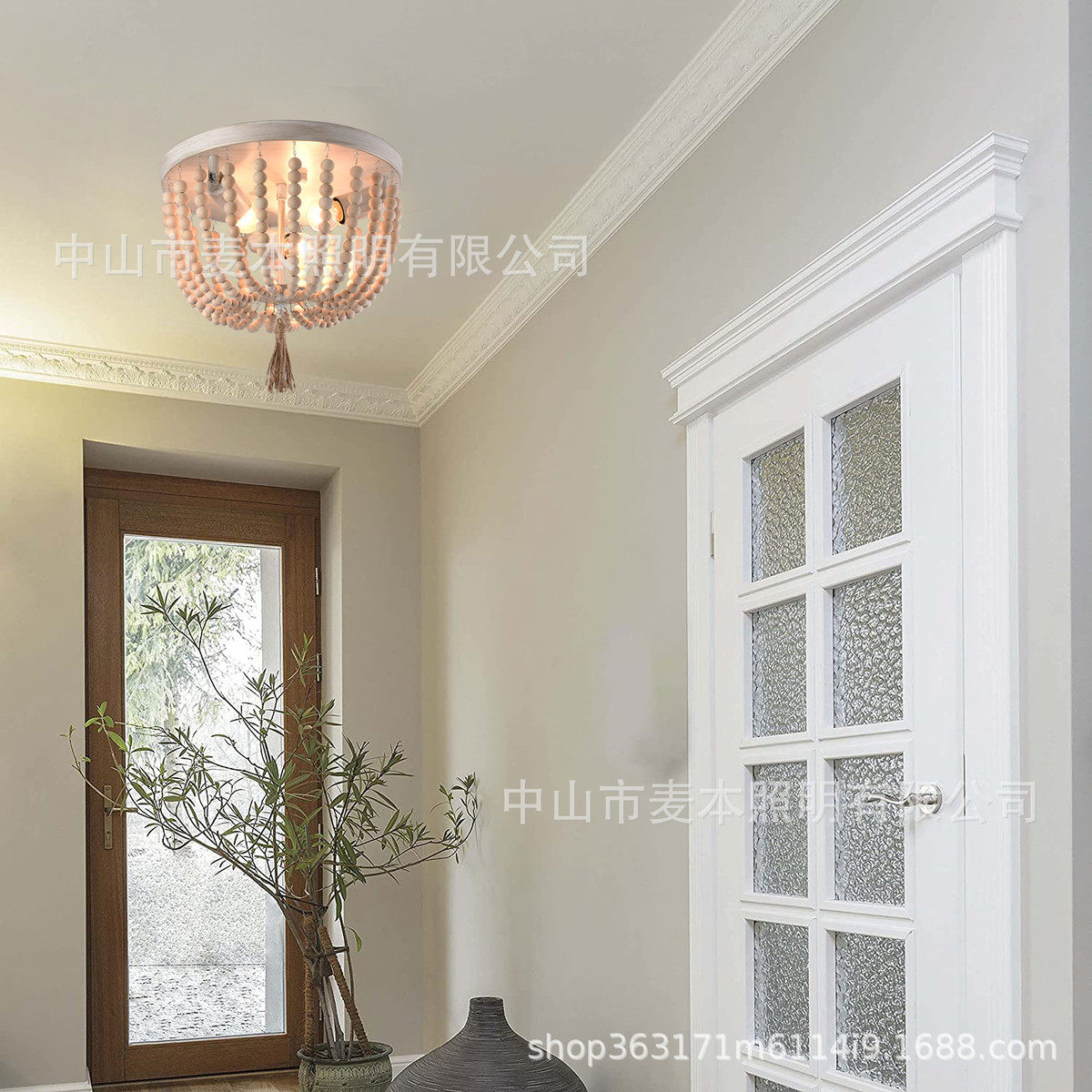 美规厂家批发美式木珠吸顶灯吸顶灯卧室灯过道灯玄关麻绳,家装灯饰光源,客厅吸顶灯,淘宝优惠券,粉丝福利购,淘宝优惠卷