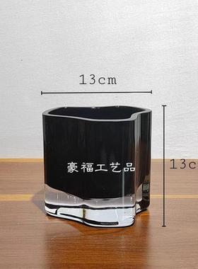 现代轻奢几何玻璃家居花瓶摆件样板房客厅桌面插花工艺品摆件