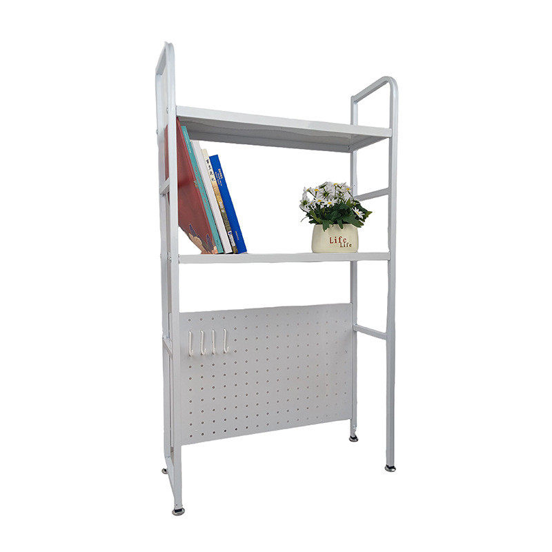 简易双层家用电脑桌桌面置物架宿舍用洞洞板书架金属桌子收纳架