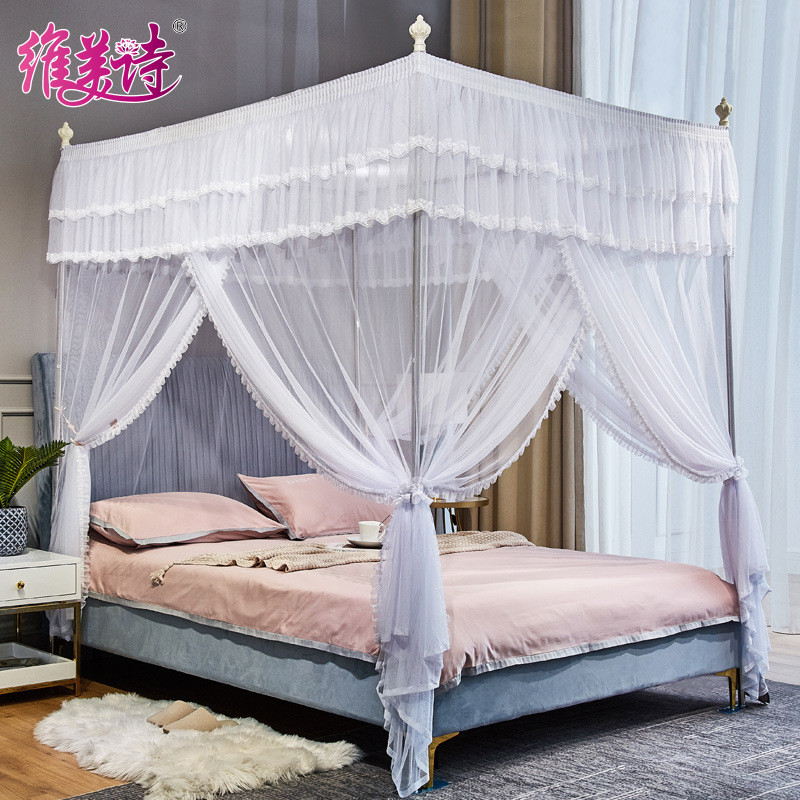 alj6蚊帐免安装米欧式2022新款家用支架固定加密加厚1.8m宫廷式床