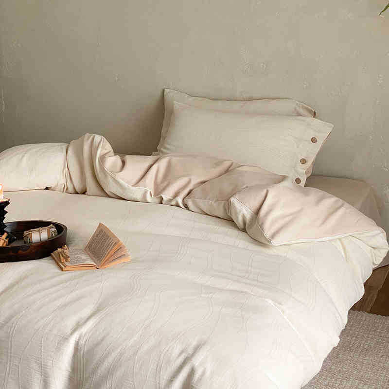 轻磨毛 支绒感丨100微高端长绒棉 提花全棉高级感轻奢四件套-