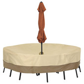 热销户外庭院圆桌罩桌椅遮阳伞孔圆桌罩圆形带罩防雨防晒露台