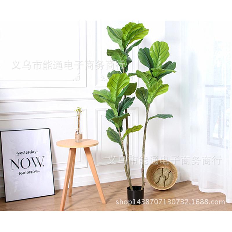 摆件琴叶榕绿植盆栽居家花卉琴叶榕树大盆栽植物葫芦叶仿真批发