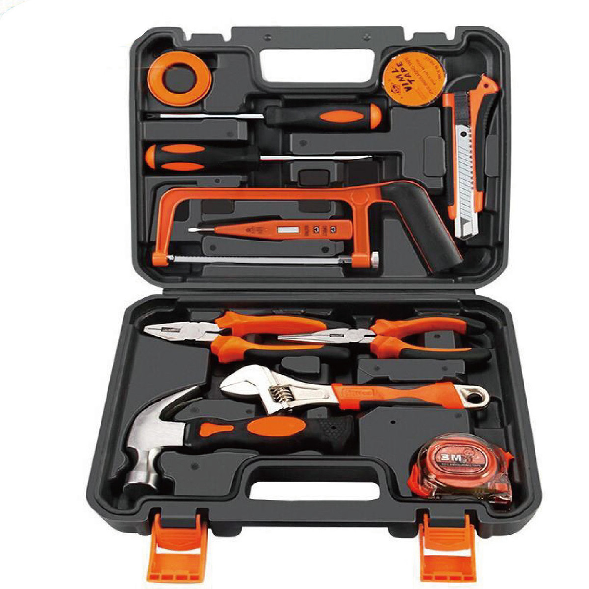 100件工具扳手螺丝刀钳子锤子工具组合木工电工家用工具箱套装