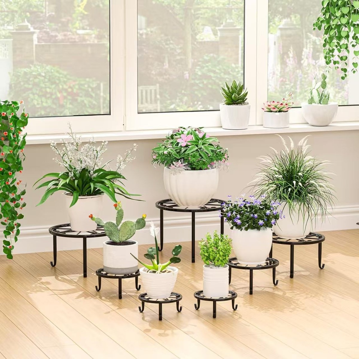 花架套装7件套五件套花架阳台室内外落地式花架客厅多肉绿萝花盆
