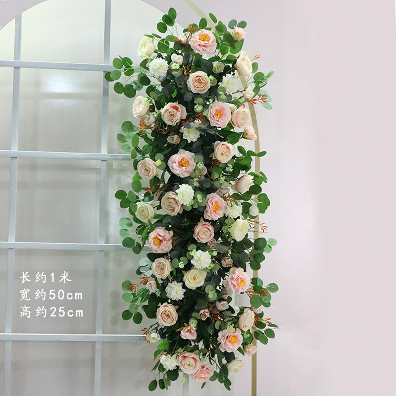 森系婚庆花排仿真背景舞台装饰婚礼排花橱窗展厅拍照布置花艺道具