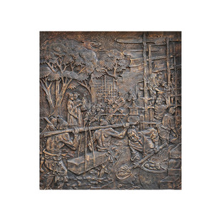 玻璃钢浮雕雕塑定制厂家大型室内景历史文化学校墙玻璃钢仿铜浮雕