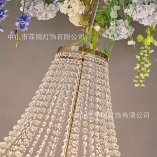 婚庆吊灯欧式水晶珠帘灯节日场地布置道具结婚礼堂舞台吊顶装饰灯