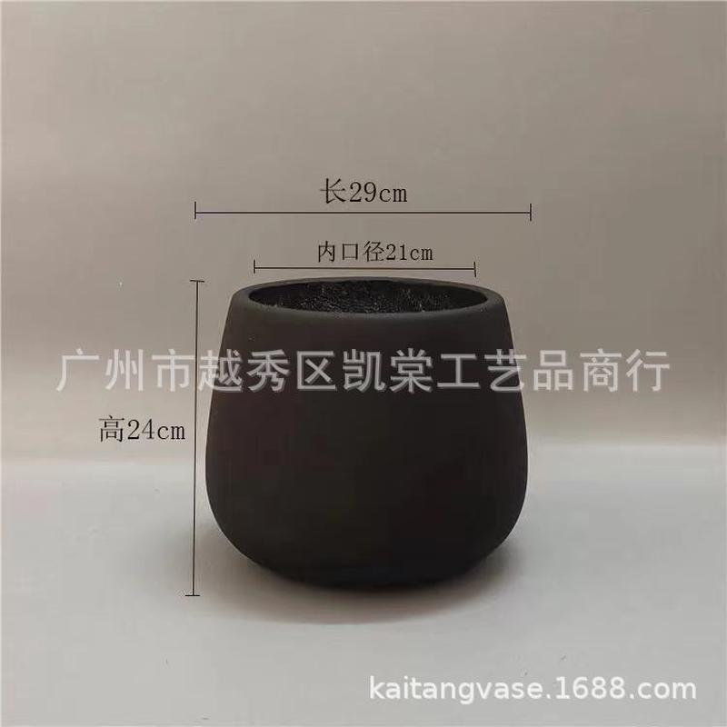 简约ins水滴型镁泥桌面花盆办公室软装别墅酒楼装饰台面餐桌摆