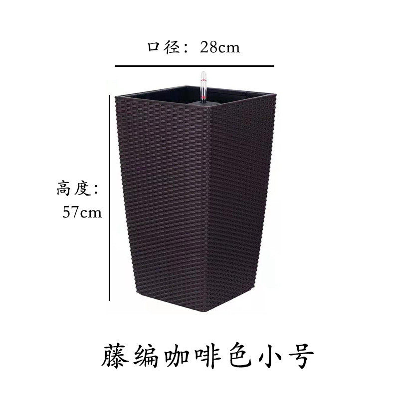 北欧之风莱轻奢秀客厅大厅花盆绿植虎皮兰用高方盆细高瘦高花盆
