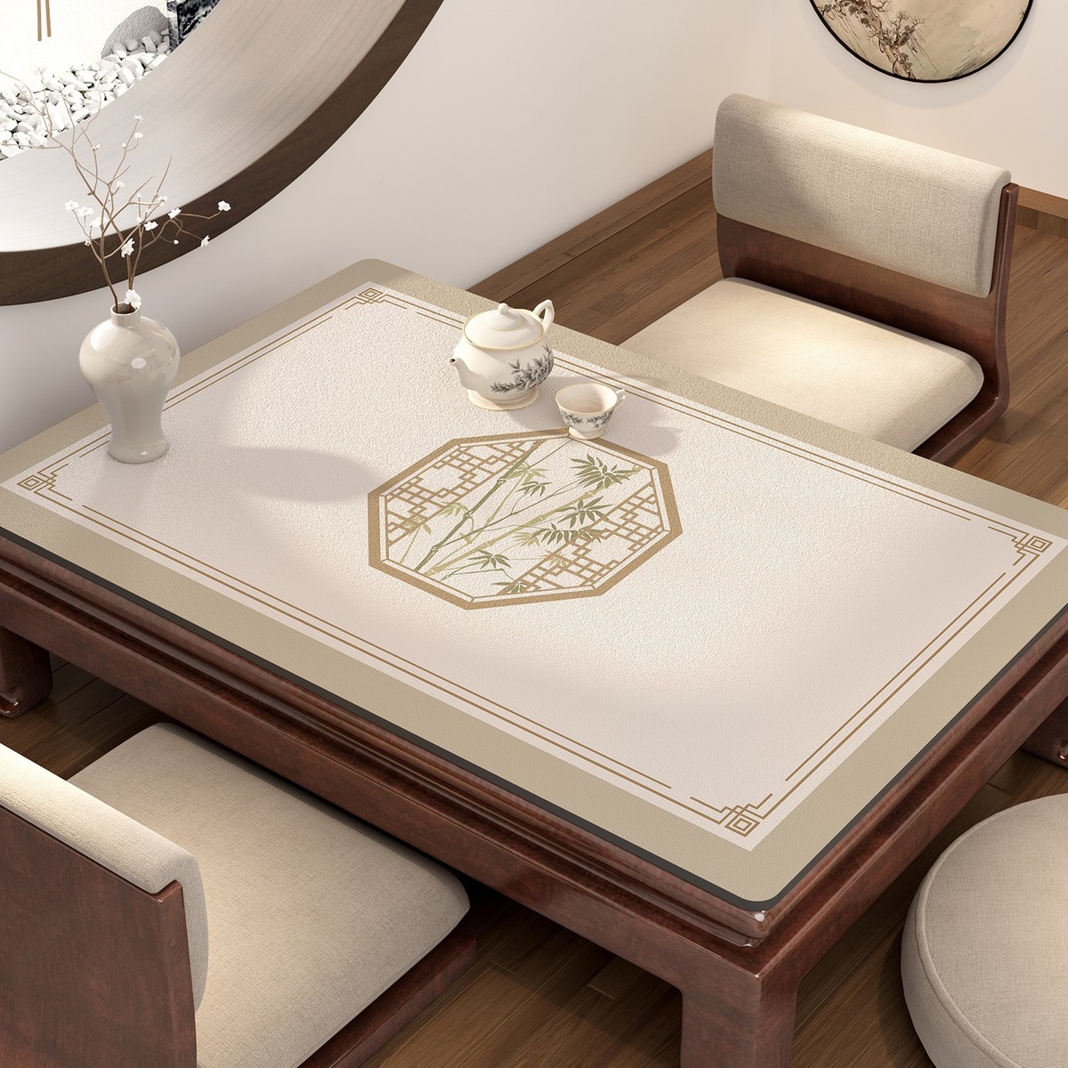 新中式茶桌桌垫隔热耐高温轻奢餐桌垫客厅实木茶几桌垫硅藻泥台布