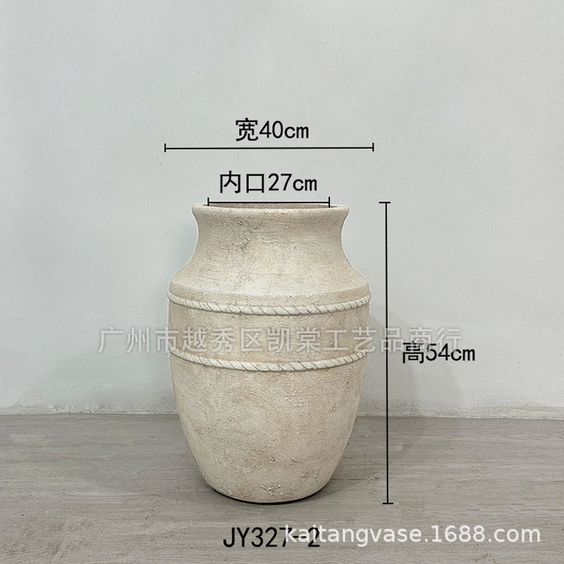 复古落地水泥种植花盆侘寂风庭院阳台种花树园艺酒店民宿商场摆设