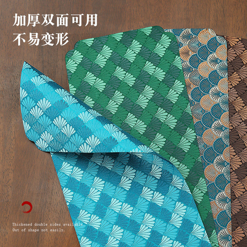 v9d@台湾锦缎茶席防水桌旗禅意茶盘干泡席茶台桌布布艺杯垫棉麻