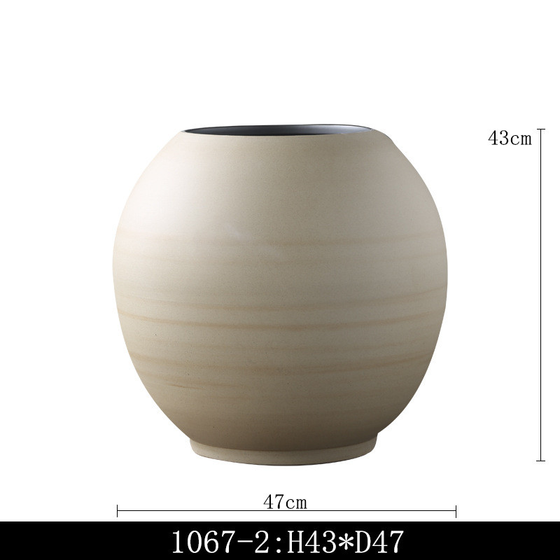 l!素烧陶罐大花瓶摆件装饰品插花客厅落地简约绿植陶瓷花器花盆花