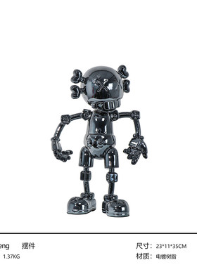 现代轻奢酒店潮玩人物摆件树脂雕塑售楼处儿童房创意客厅软装饰品