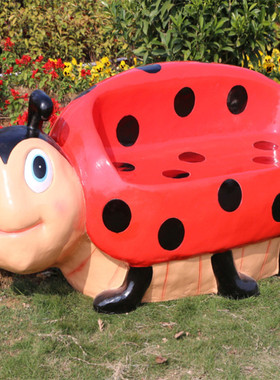 七星瓢虫玻璃钢雕塑昆虫摆件户外园林景观雕塑仿真甲虫座椅雕塑