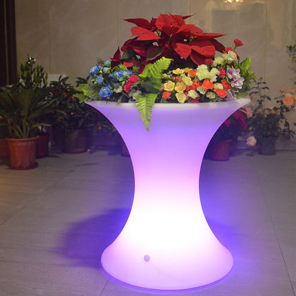 led时尚发光园林装饰灯北欧美陈庭院大口防水创意种植大圆形花盆