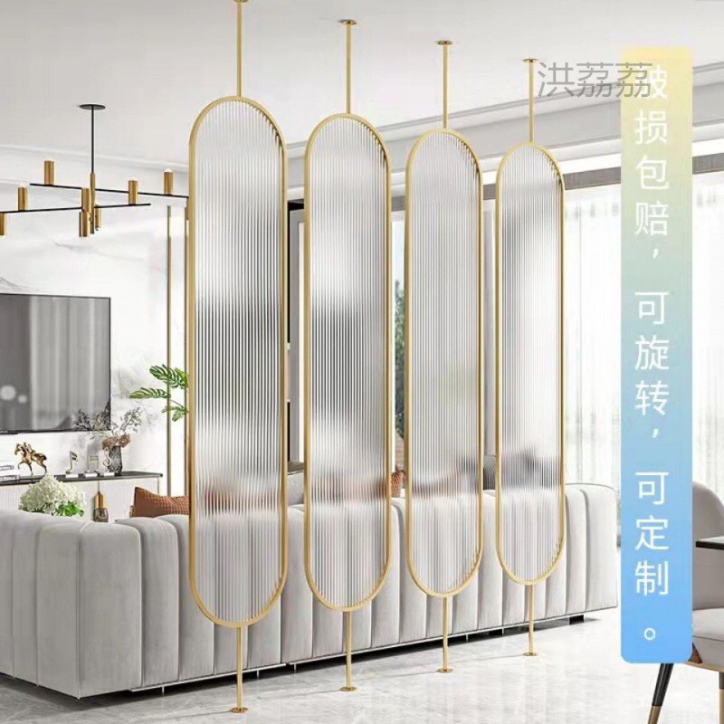 LH%玻璃屏风家用客厅餐厅遮挡轻奢入户玄关隔断卧室办公室装饰