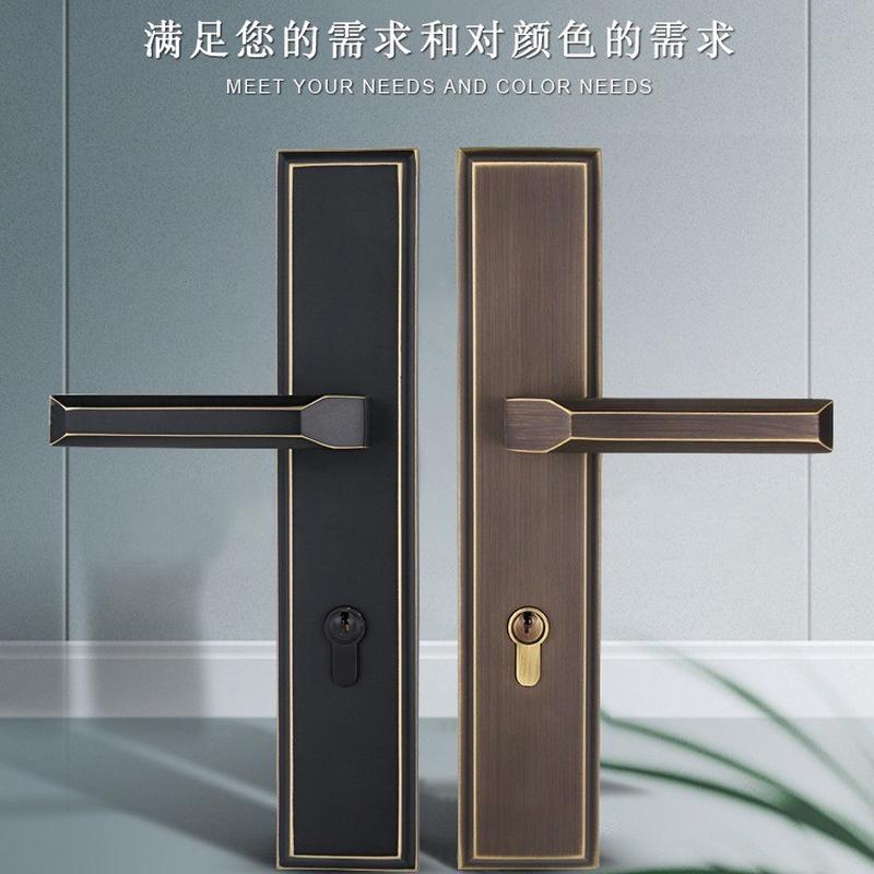 热销耐批发现代简约室内全铜锁家用木门静音纯铜锁卧室机械执手锁