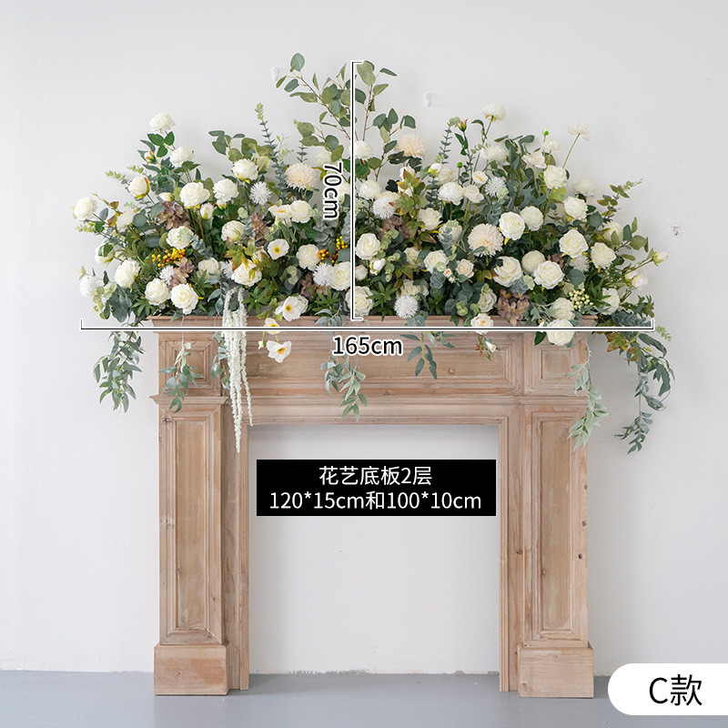 仿室内装饰花艺壁炉壁柜墙壁花艺绿植橱窗手工装饰花
