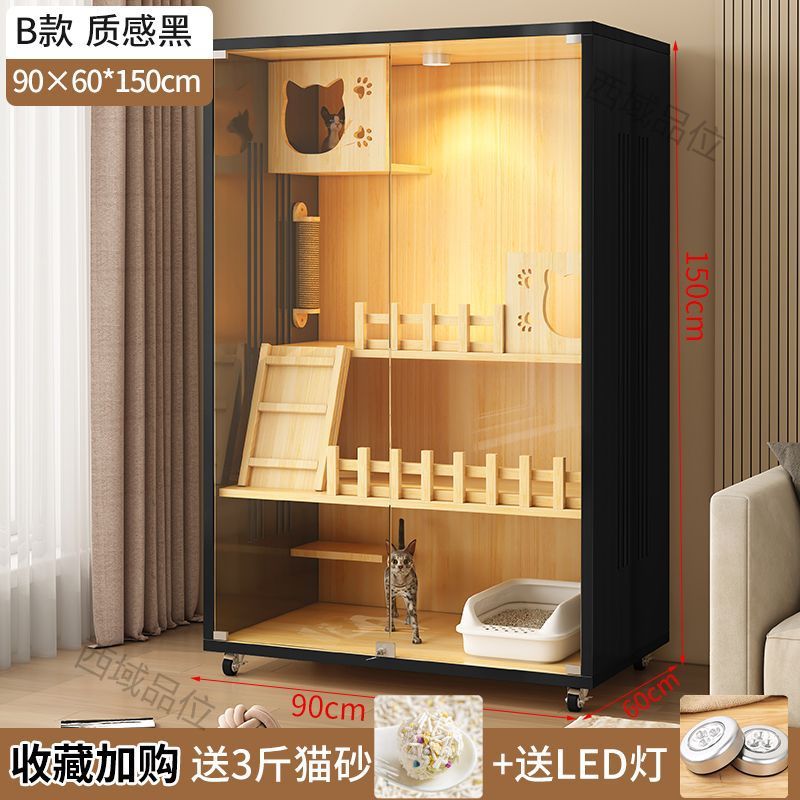 猫别墅猫窝封闭式全包围柜猫笼子透明豪华双层超大空间防水猫猫咪
