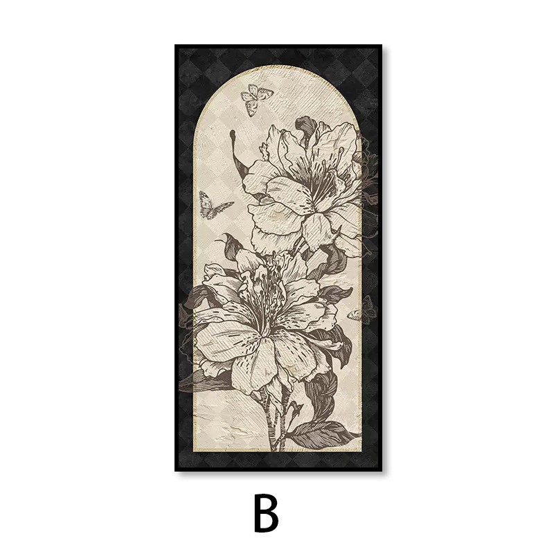 法式复古小众高级感走廊楼梯间玄关装饰画艺术中古风客厅挂画竖版