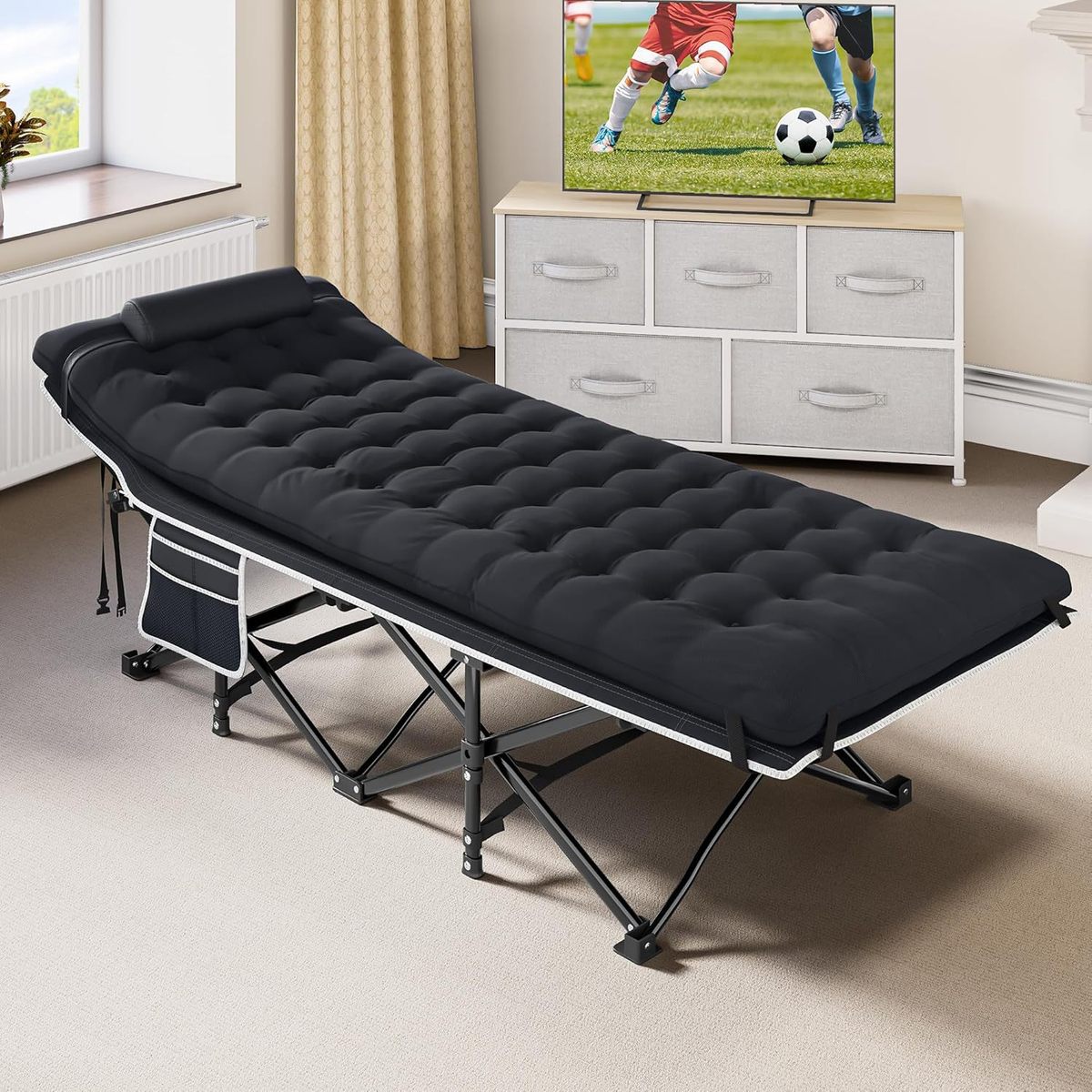 淳泰单人可折叠午休办公室户外珍珠棉垫厂家折叠床