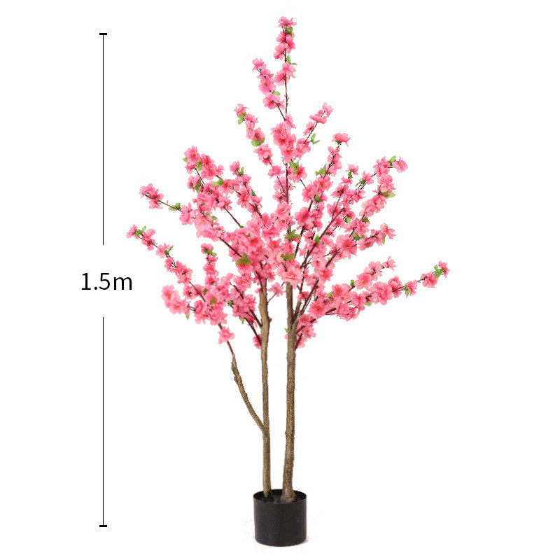 仿真桃花假树假客厅摆设装饰桃树落地花室内树盆栽塑料植物景观树