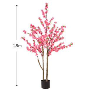 仿真桃花假树盆栽客厅摆设装饰树落地花室内树假塑料植物景观桃树