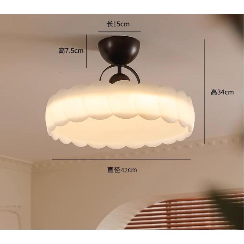 风中古奶油卧室吸顶灯主卧公主房灯具现代简约时尚设计师款书房灯