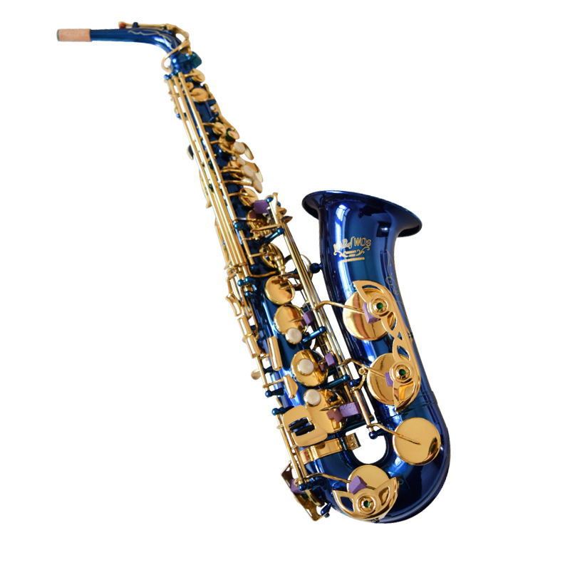 卡尔沃兹中音萨克斯 降E调萨克斯乐器  蓝漆金键