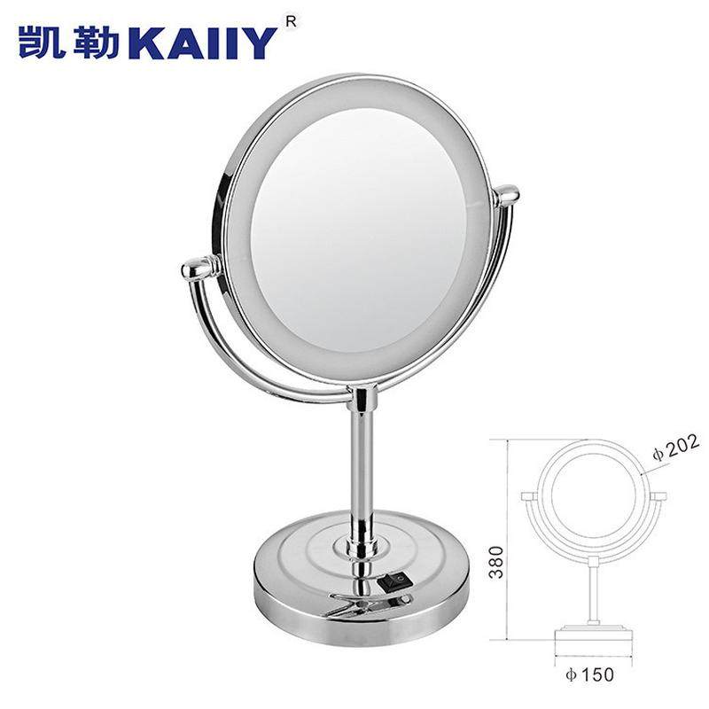 便携台式led化妆镜镜子双面梳妆镜酒店公主镜浴室美容镜3倍放大