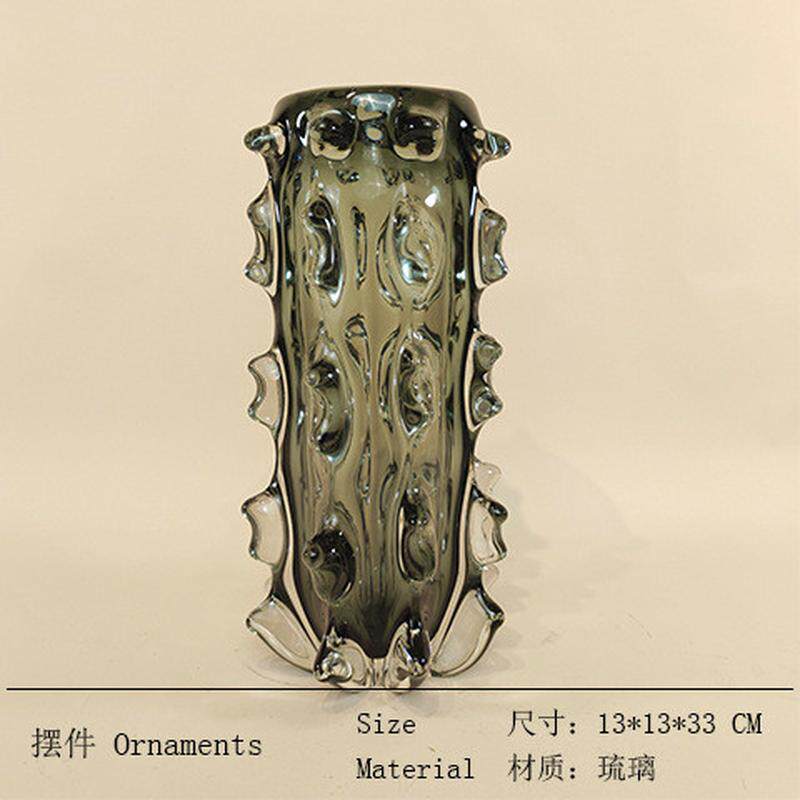 现代简约样板间琉璃蓄水花器玻璃花瓶家居餐桌客厅海参售楼处装饰