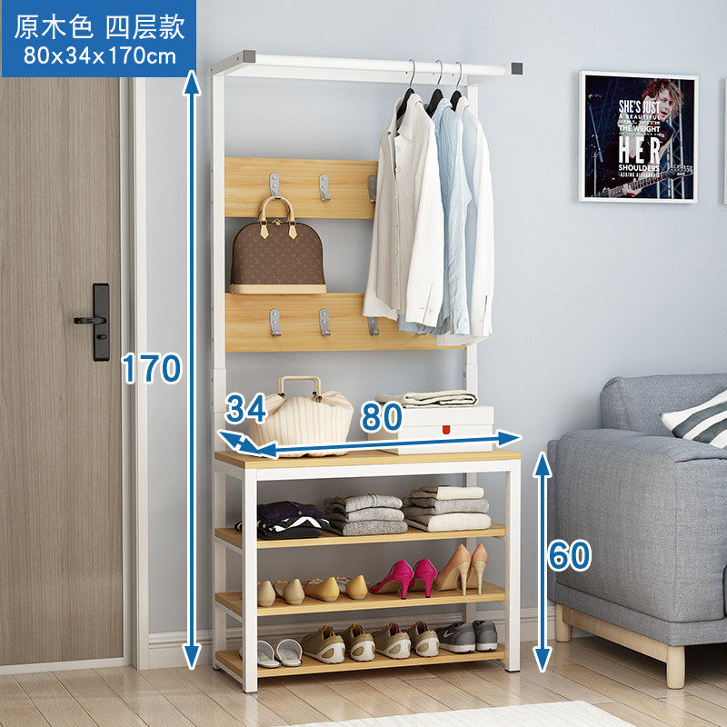 g3yn简易客厅衣服架子落地衣帽架鞋架组合衣架衣门厅柜鞋柜换鞋凳