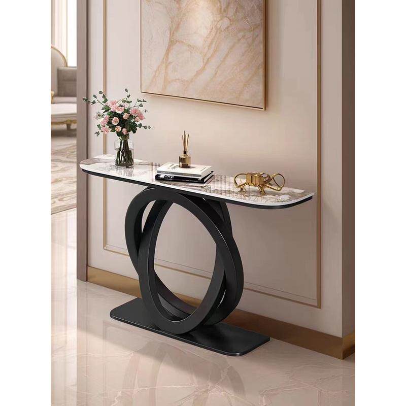 岩创意板玄关桌简约大理石入户桌简约进门靠墙门厅观景台玄关台