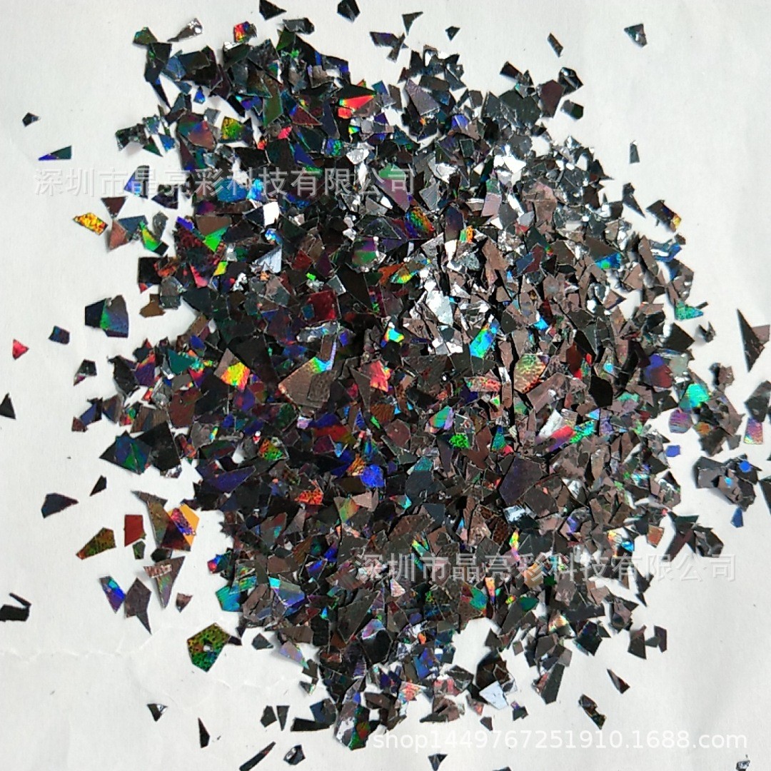 镭射金葱粉碎片大小不规则形炫彩纸碎七彩填充美甲流沙金碎屑