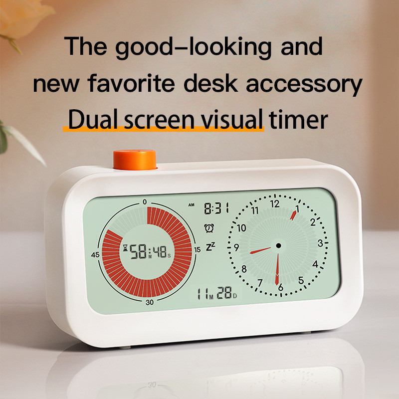 60 Mins Desktop Alarm Clock with Visual Timer静音电子