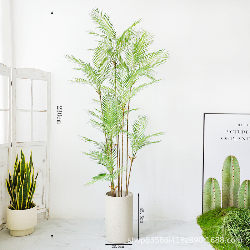 大型凤尾竹散尾葵植物装饰仿真夏威夷葵假绿植室内摆件树客厅盆栽