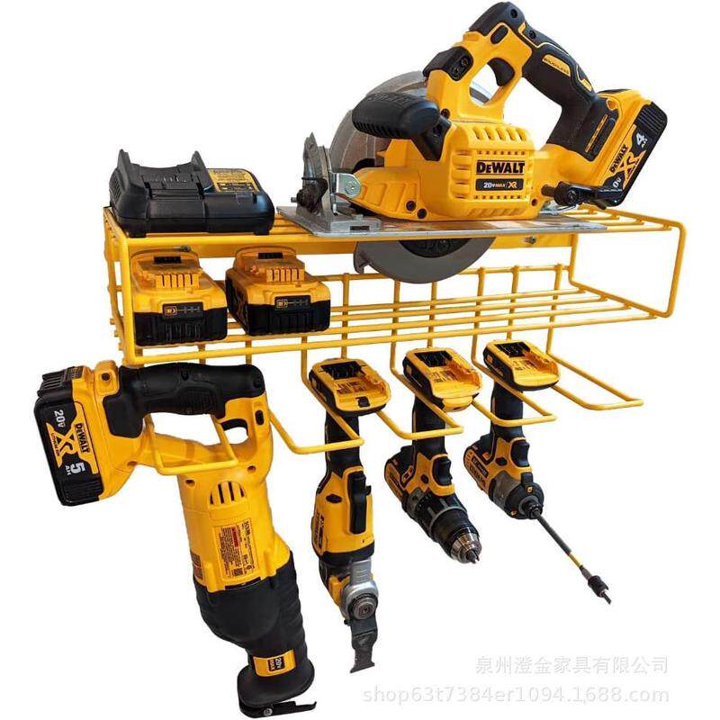 电动工具收纳架车库储物架钻架壁挂式无绳钻机实用机架3层工具架