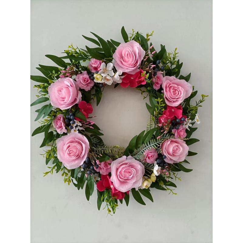 花浅笑新品春季花环牡丹花花环场景布置门挂装饰玫瑰花