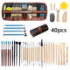 雕刻刀工具40件套陶泥粘土七本针硅胶点钻笔丸棒陶艺工具套装