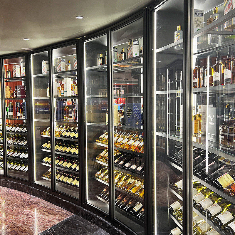 红酒架展示柜轻奢别墅家用定制壁龛隔断酒吧不锈钢酒柜