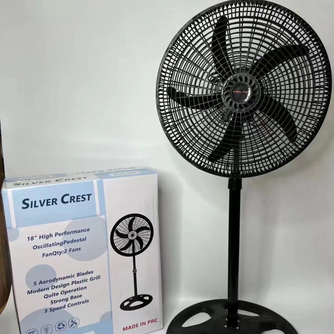 英文热销Silver Crest18寸工业落地扇家用外贸摇头工业电风扇